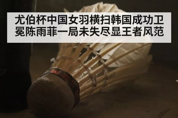 尤伯杯中国女羽横扫韩国成功卫冕陈雨菲一局未失尽显王者风范
